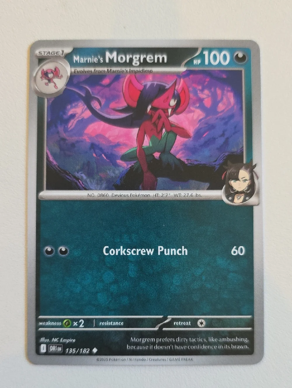 Pokemon Morgrem And Marnie's Morgrem Card